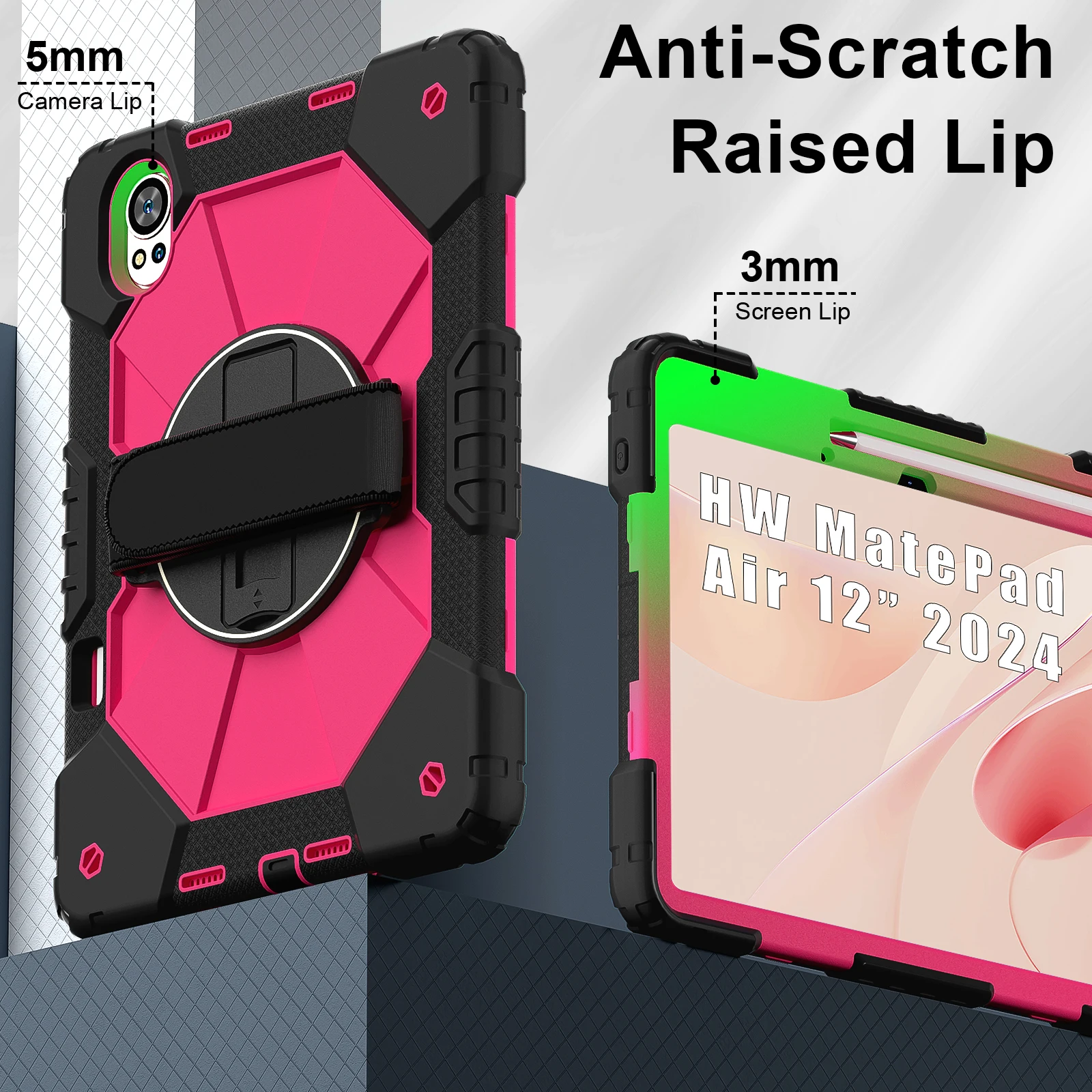 

Stand Armor Case For Huawei MatePad Air X 2025 2024 12.0inch Model LRT-W20 LRT-W30 BKY-W20 BKY-W00 Heavy Duty 360 Rotating Cover