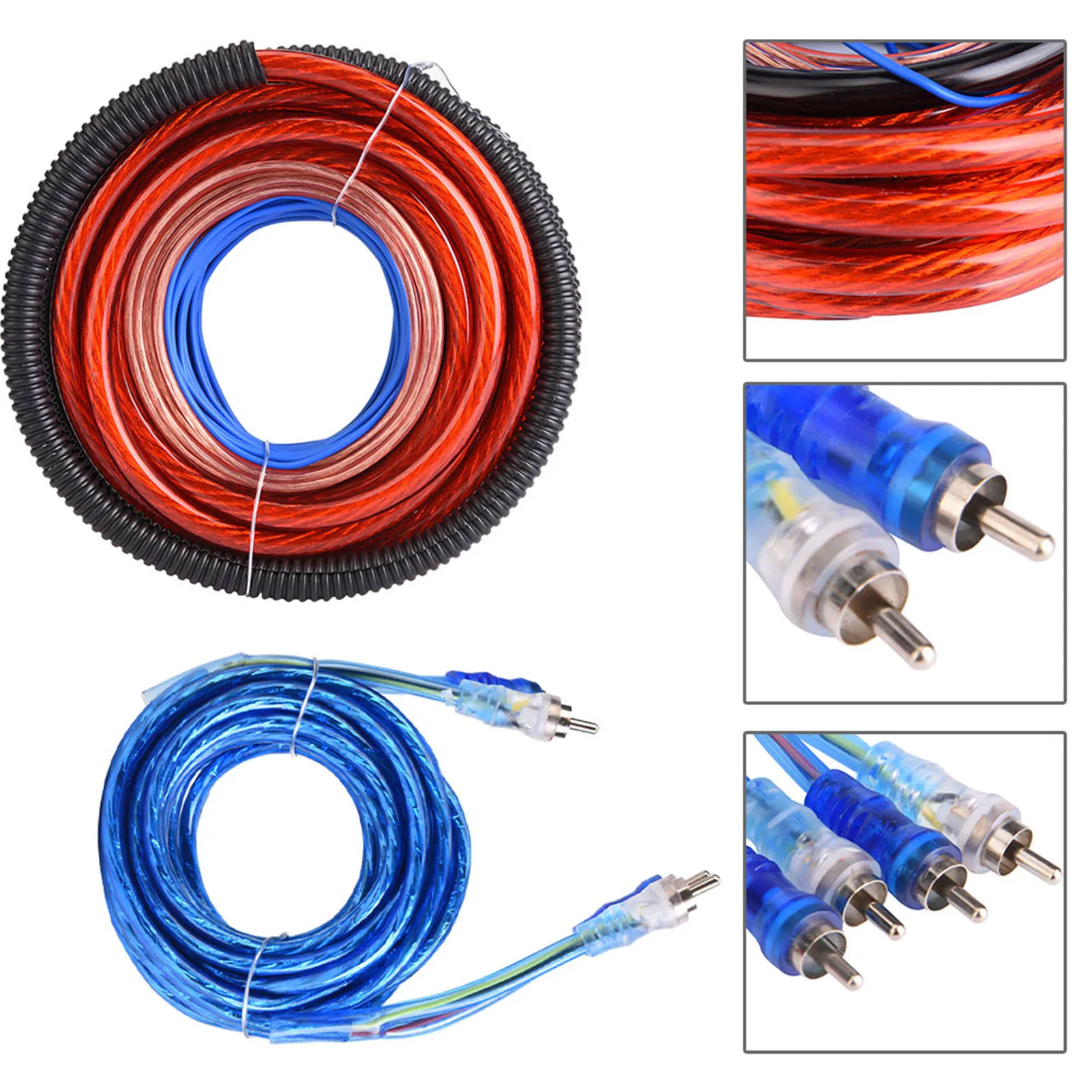 Block Blue  2800W High Density 4 Guage ABS Plastic Metal Audio Amplifier Wire Kit for Car