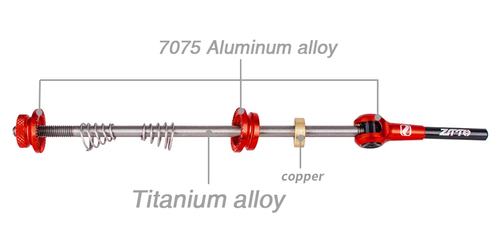 ZTTO Fahrrad MTB Rennrad Exzenter-Schnellspanner aus Titanlegierung Ultraleicht 9mm 5mm Schnellverschluss 100 135 Naben Leichtgewicht-Achse – Detail 4