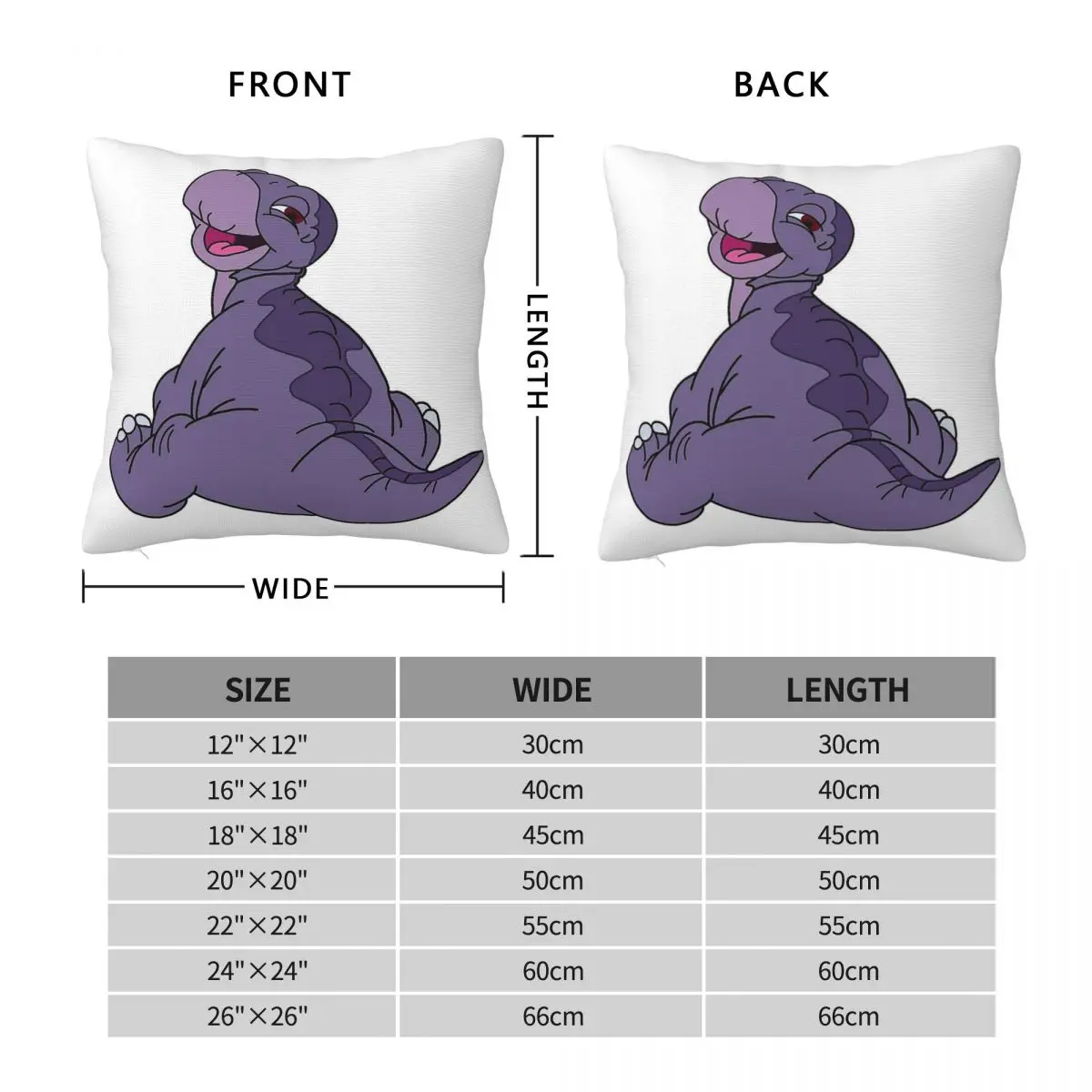Littlefoot Land Before Time Square Pillowcase Polyester Linen Velvet Creative Zip Decorative Pillow Case Sofa Seater Cushion 18