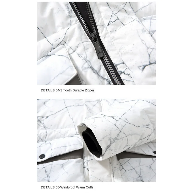 GIOIOMen's Down Jacket，Autumn and Winter New Color Matching Hooded White Duck Down Filling Warm Lightweight Men's Jacket Coat