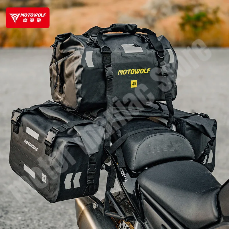 Motorcycle Outdoor Waterproof Quick Release Side Charter, Rear Side Travel Bag, Large Capacity Saddle Bag