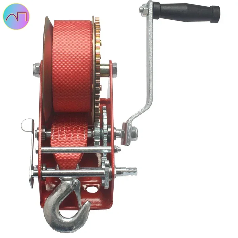 

3000 LBS manual winch nylon webbing portable vehicle cargo loading and unloading vehicle rescue manual winch tool