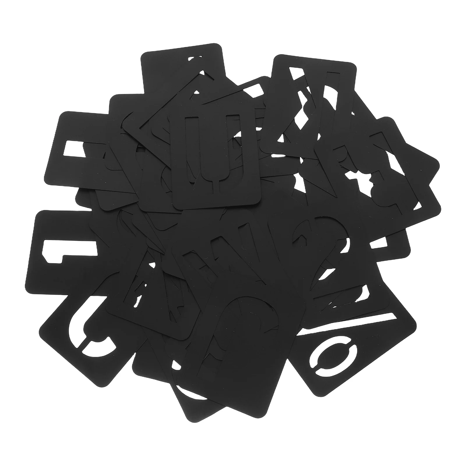 

42 PCS Number Letters Template Alphabet Stencils Hollow Out Graffiti Pp for Painting Kids Wall Symbol