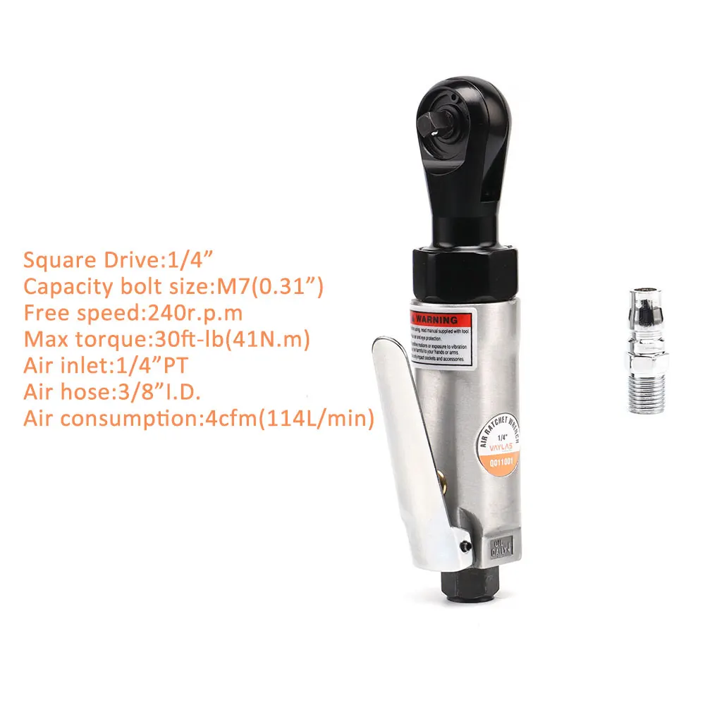 Pneumatic/Air Ratchet Wrench,Mini Air Tools,Spanner Tool,Reversible Head,Car Repair Tool,Alloy Steel 41N.m Max Torque