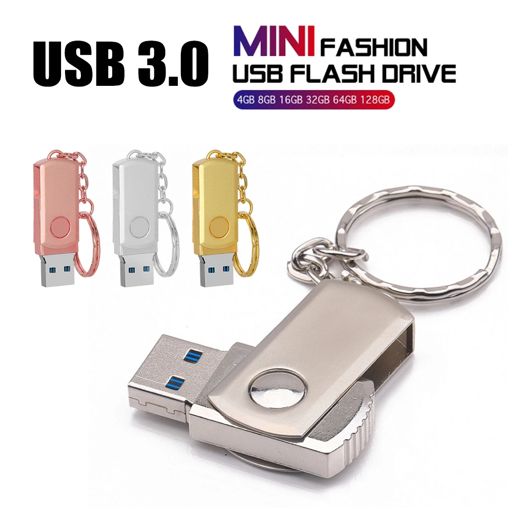 USB3.0回転式USB3.0フラッシュドライブ64GB無料キーホルダーペン ドライブ32GBミニメタルメモリースティック16GBゴールドペンドライブUSBスティック