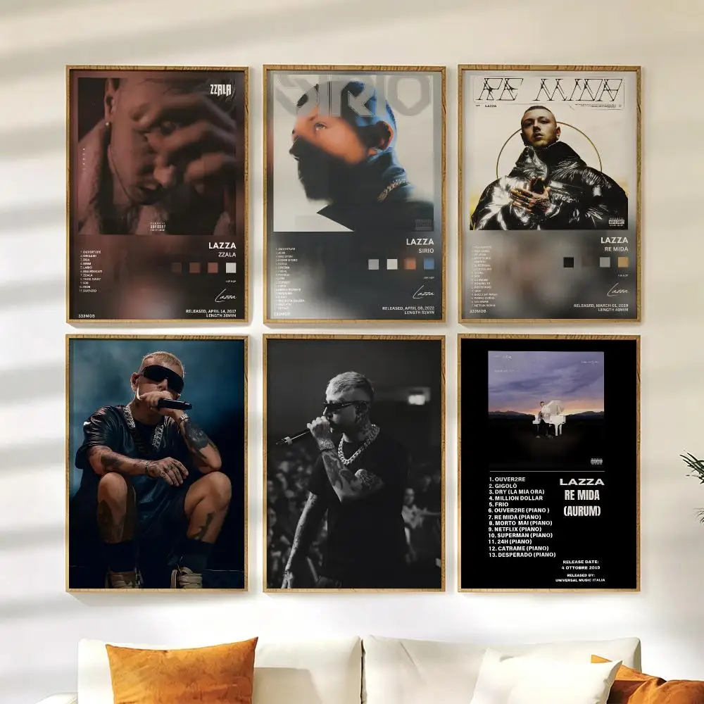 singrer rapper l-Lazza Poster Wall Stickers HD Painting Self Adhesive Art Decals for Bedroom Living Room Home Decor