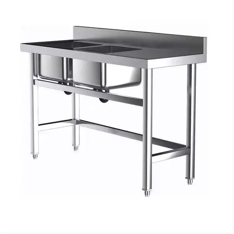 

OEM ODM Custom Heavy Duty Free Standing Kitchen Sink with Faucet Commercial Stainless Steel Design