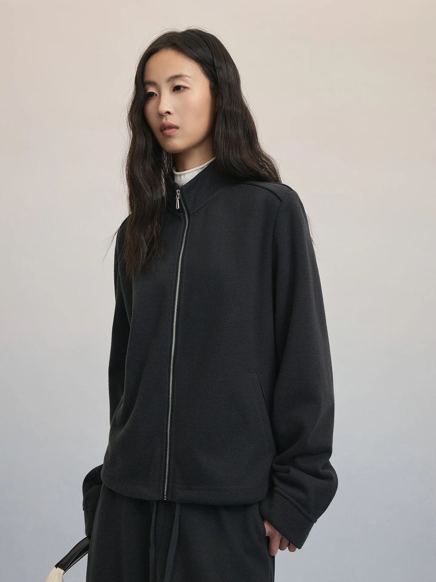 

Шерстяная толстовка CAREMIND с воротником-стойкой, спортивная верхняя одежда для женщин, повседневная одежда для поездок на работу, с длинными рукавами, на молнии