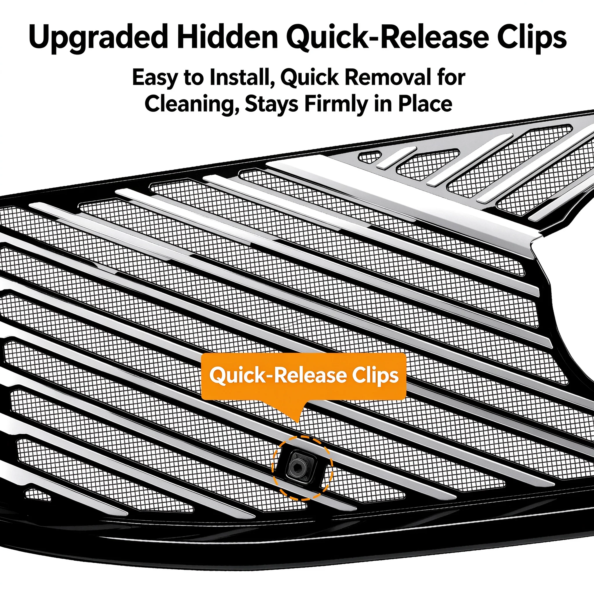 For Volvo XC90 2025 Upper Grille Mesh, Integrated Welding Glossy Black Front Grille Net