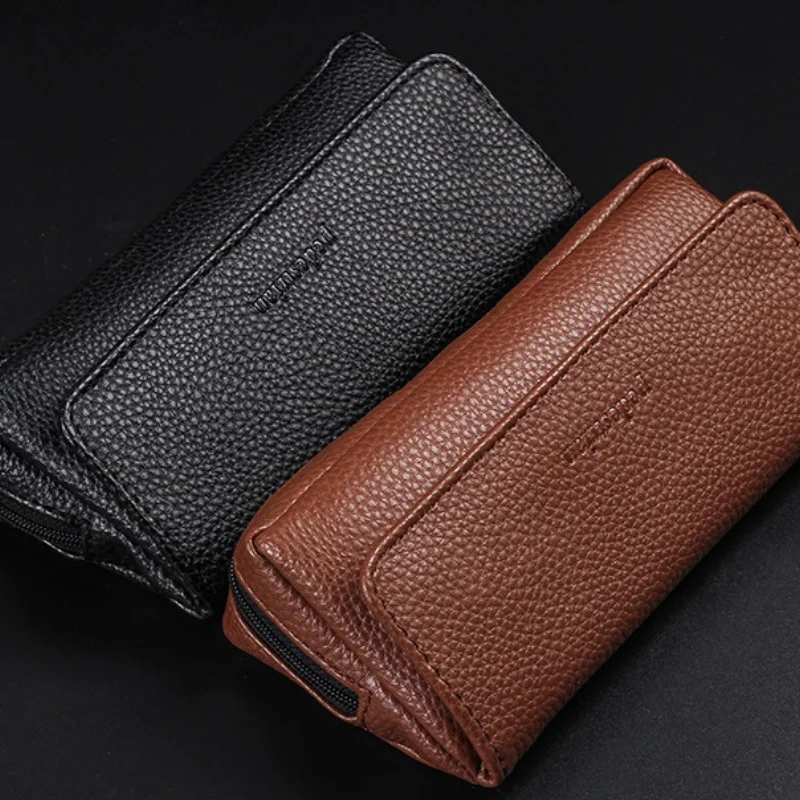 حقيبة أنابيب التدخين الجلدية ذات سعة كبيرة لتخزين التبغ للسفر وحقيبة ملحقات أدوات التدخين