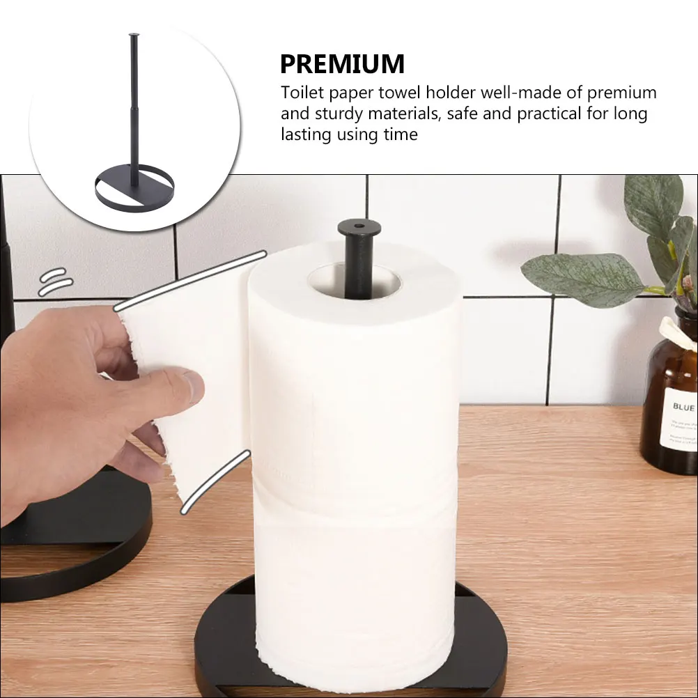 

Black Paper Holder Kitchen Towel Rack Carbon Steel Bathroom Kitchen Tissue Rack Sturdy Long Lasting Easy Install