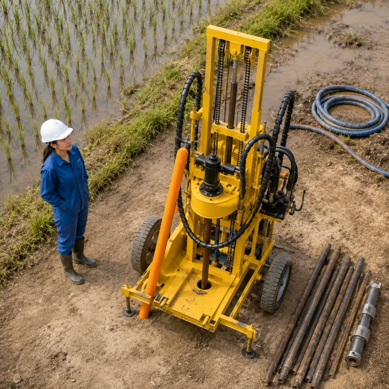 Portable Diesel Water Well Drilling Machine For Rural Water Supply With Durable Steel Structure Source Factory Wholesale