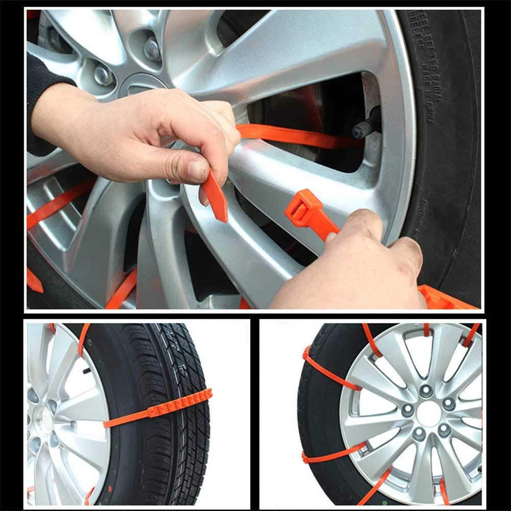 10 PCS Snow Tire Chain for Car Truck SUV Anti-Skid Emergency Winter Driving