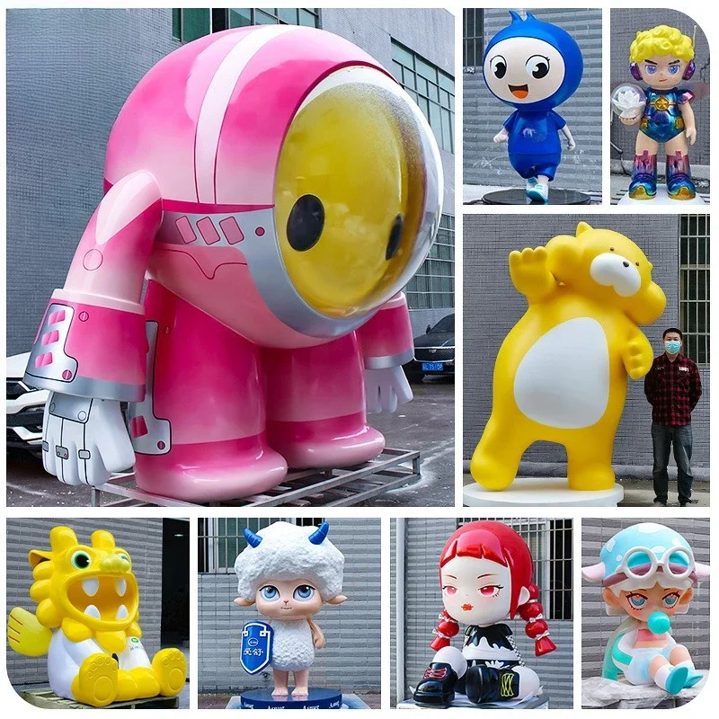 Outdoor Park Square Commercial Beauty Chen Sculpture, Character Cartoon Sculpture, Large Fiberglass Sculpture