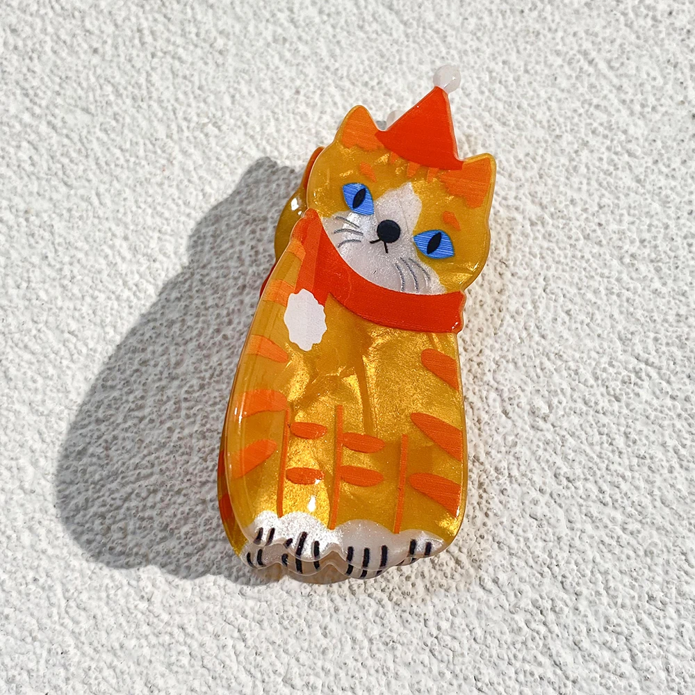 

Cute Cartoon Cat Fixed No Slip Ponytail Shark Hair Clip Claw For Women New Acrylic Crab Hair Accessories Tool Christmas Gifts