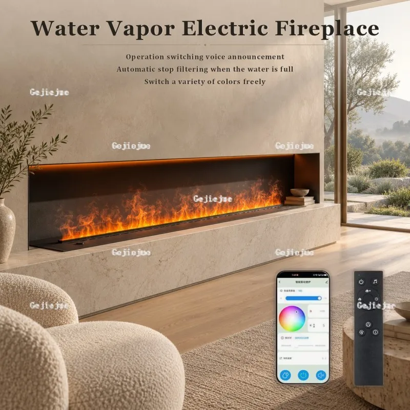Plug-in Modern Smart Fireplace Modern Alternative To Wood Burning Fireplace for Rooms Without A Chimney, LED Mist Glow Fire Plac