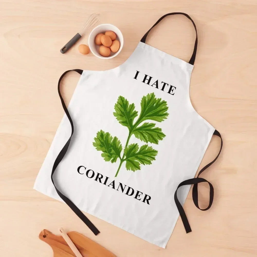 

I Hate Coriander Apron waiter Kitchen New 2022 Year work gowns for women cleaning For Men Apron