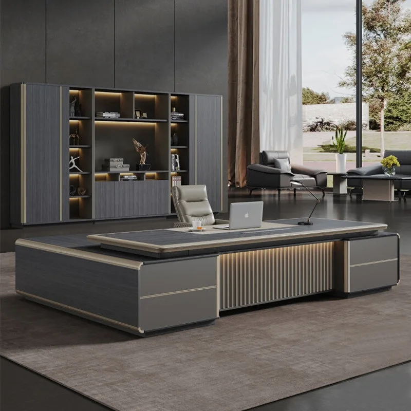 Boss table, desk, light luxury minimalist, chairperson's desk, high-end leadership office, furniture manager, president's desk