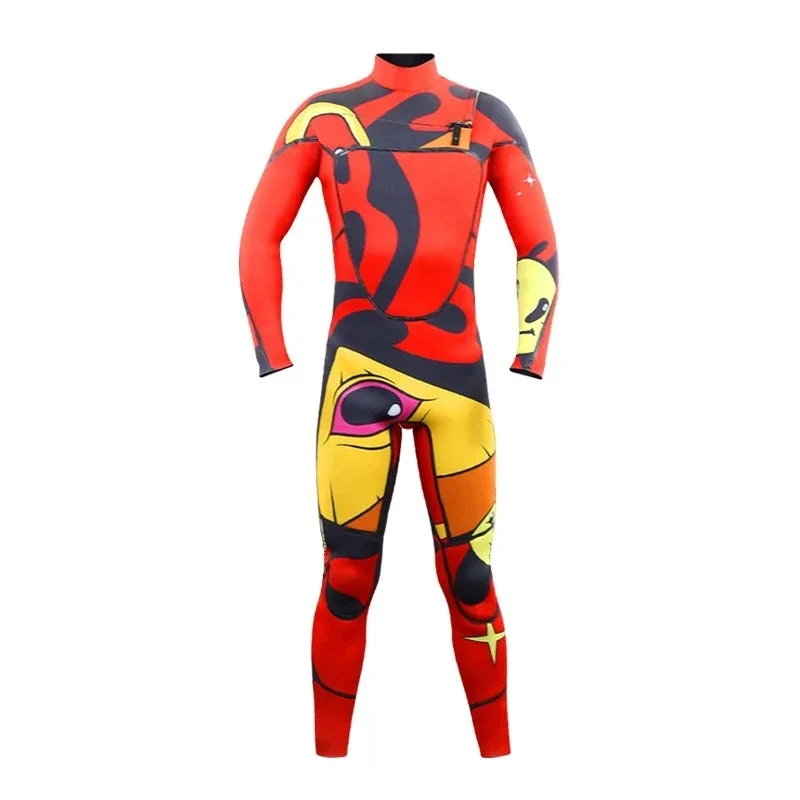 

One-piece wetsuit floral long-sleeved snorkeling fishing and hunting suit cold-proof and warm thickened surfing winter swimming