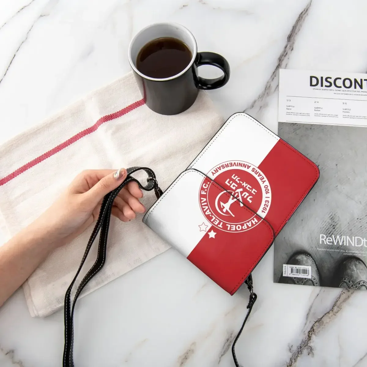 Hapoel Tel Aviv Crossbody Wallet حقيبة الهاتف الخليوي حقيبة الكتف محفظة الهاتف الخليوي حزام قابل للتعديل #6