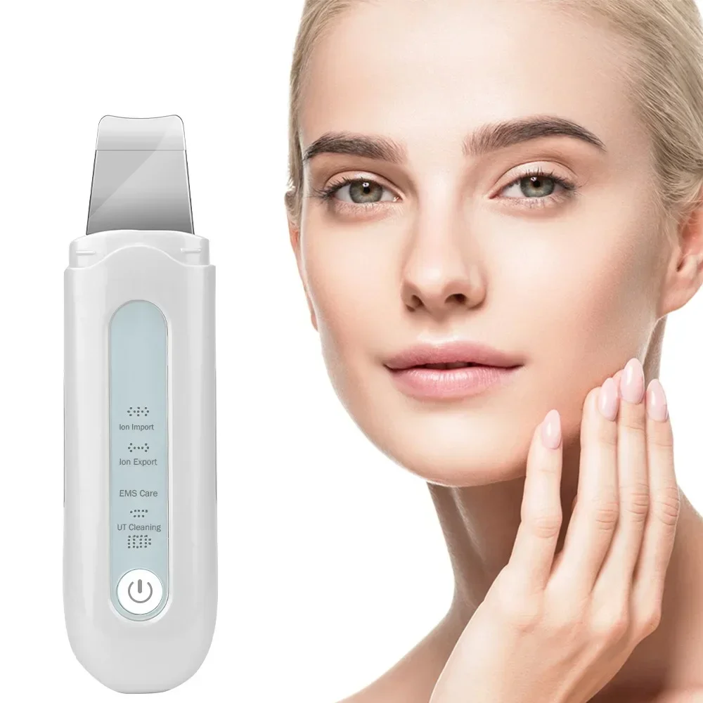 NEW Portable Ultrasonic Nano Ion Scrubber Face Lift Peel Extractor Deep Cleaning Shovel Device Face Steamer Sprayer