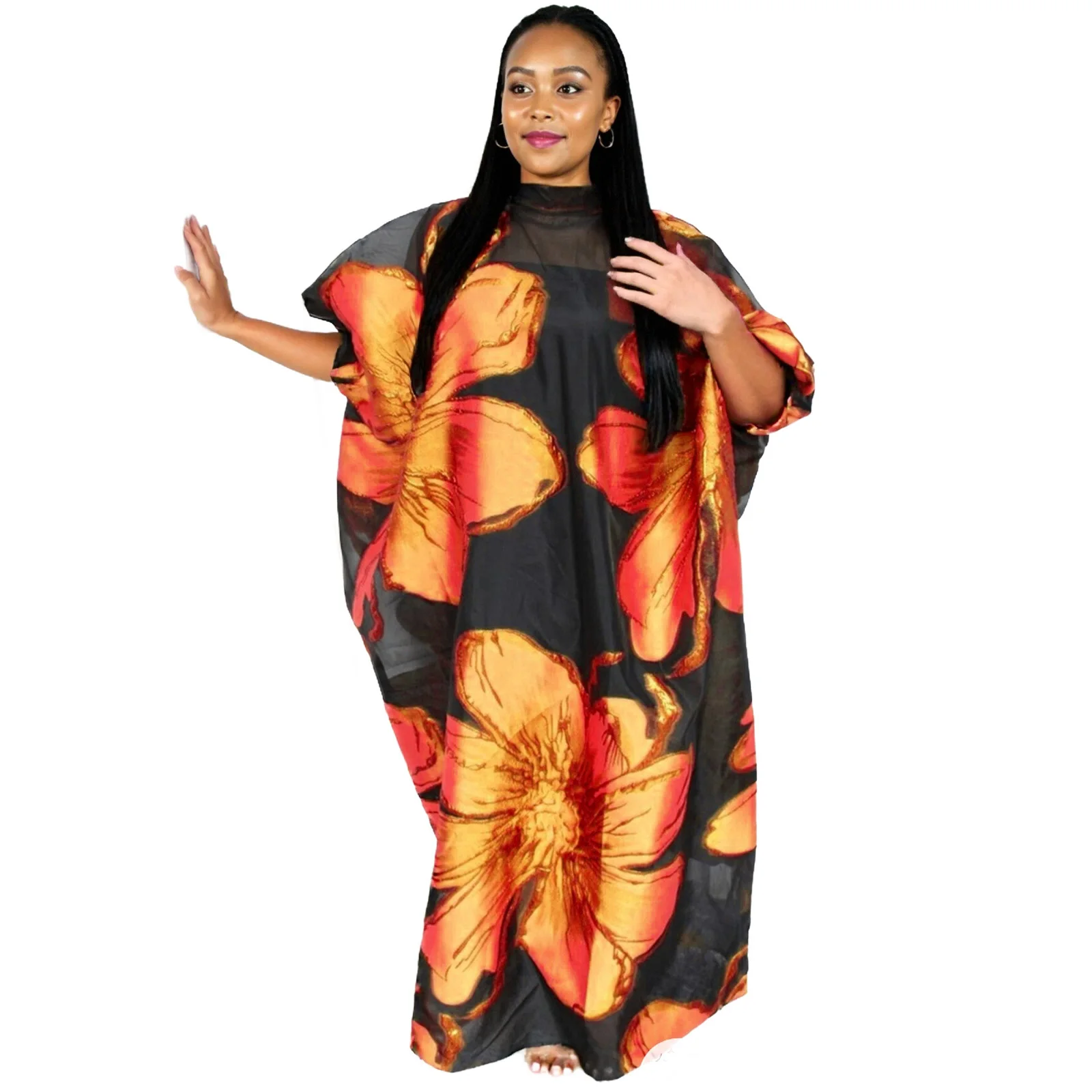 فساتين أفريقية للنساء تصميم مطرز غني بمواد بوبو الفاخرة