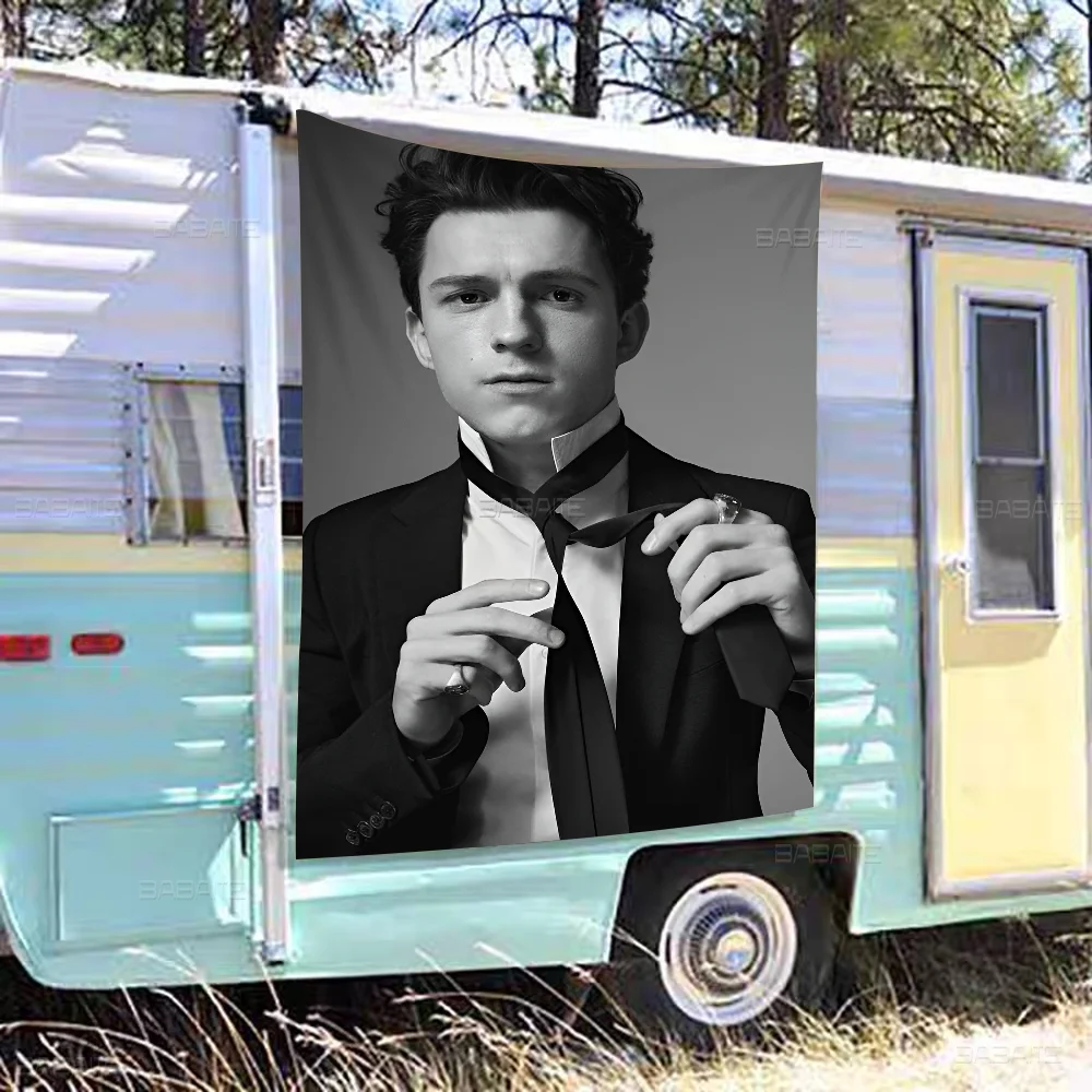 Tom Holland-Impression de bannière de qualité haut de gamme, style d'escales artistiques, sensation de camping