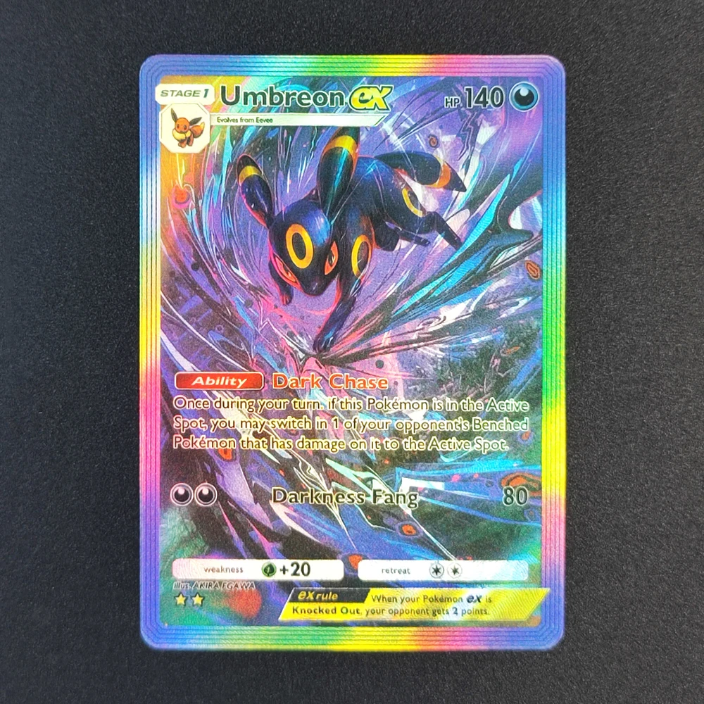 جيب TCG ذاتي الصنع A4 حكمة البحر والسماء Ho-Oh Lugia Umbreon Espeon Crobat Lanturn Kingdra ex مجموعة لعبة بطاقة فلاش #6