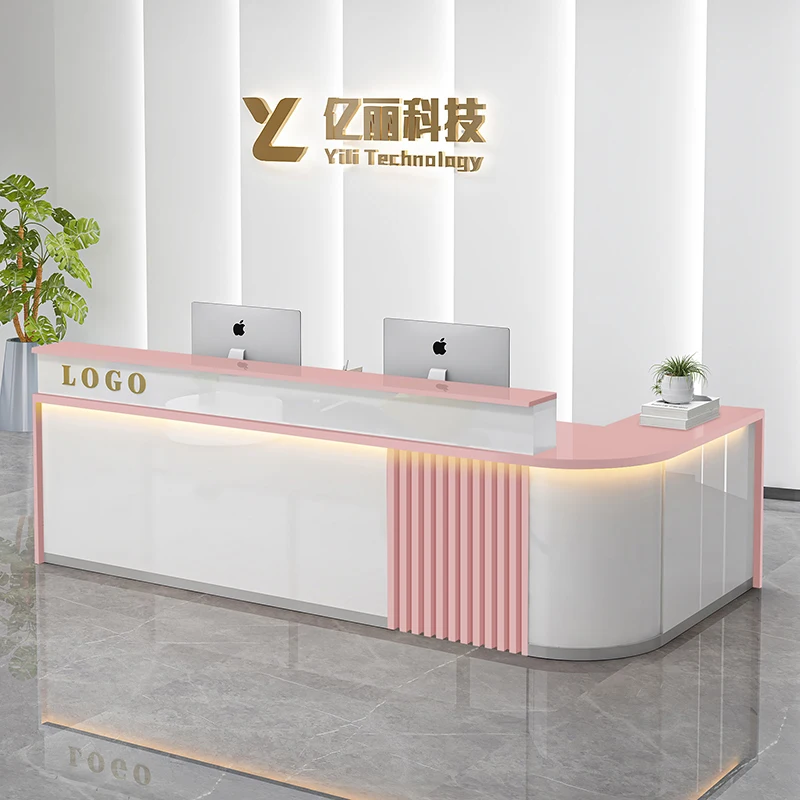 

Italian Premium Desk Table Creative Versatile Exquisite Trendy Reception Desk Modern Cozy Recepcion Mostrador Office Furniture