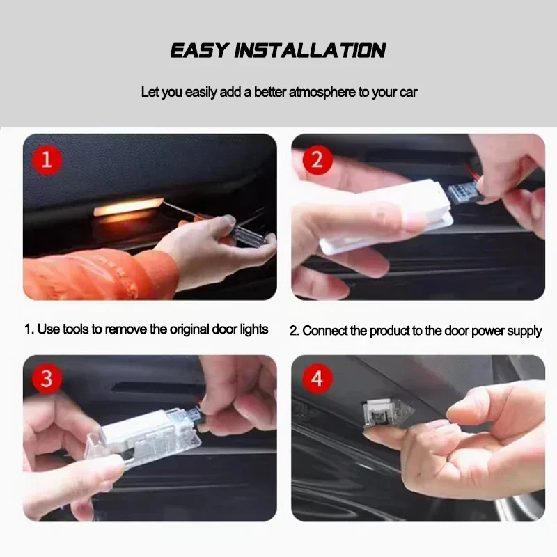 2/4pcs Car LED welcome lamp is suitable for BMW 1 series E81 E82 E87 E88 F20 F21 04-18 /2 4 5 6 7 series decorative lighting.