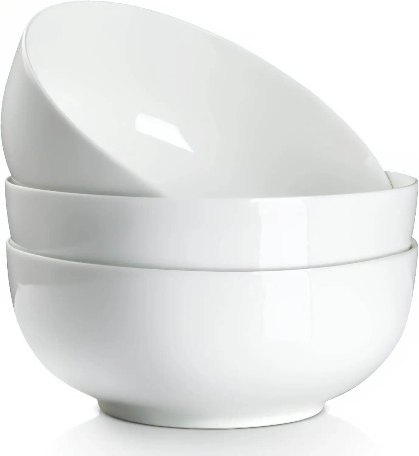

60 Ounces Large Soup Bowl, 8 Inches Pho Bowls, Large Ramen Bowls Set of 3, Off-White Porcelain Big Serving Bowls for Sa