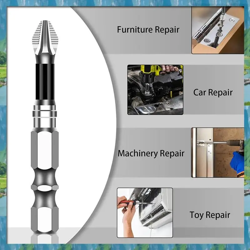 AB07 HOT 50Mm-150Mm Magnetic Screwdriver Bit Alloy Steel Anti-Slip Long Drill Bit PH2 Handle Electric Drill Screwdriver Drilling
