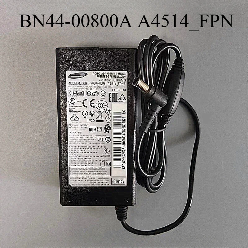 

AC/DC Adapter Power Supply BN44-00800A A4514_FPNA 45W 14V 3.22A is for Monitor U28E590D S22C300H C27F591FD LU28E590DS/ZA Display