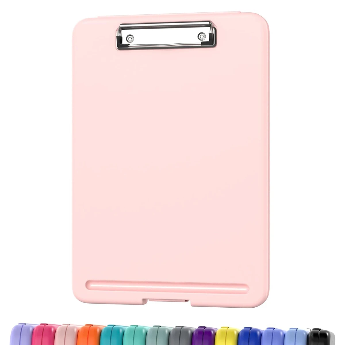 Klembord met opbergruimte (meerdere kleuren beschikbaar) met clip met laag profiel, 9,5 x 13 inch stevig draagbaar schrijfbord, opvouwbaar