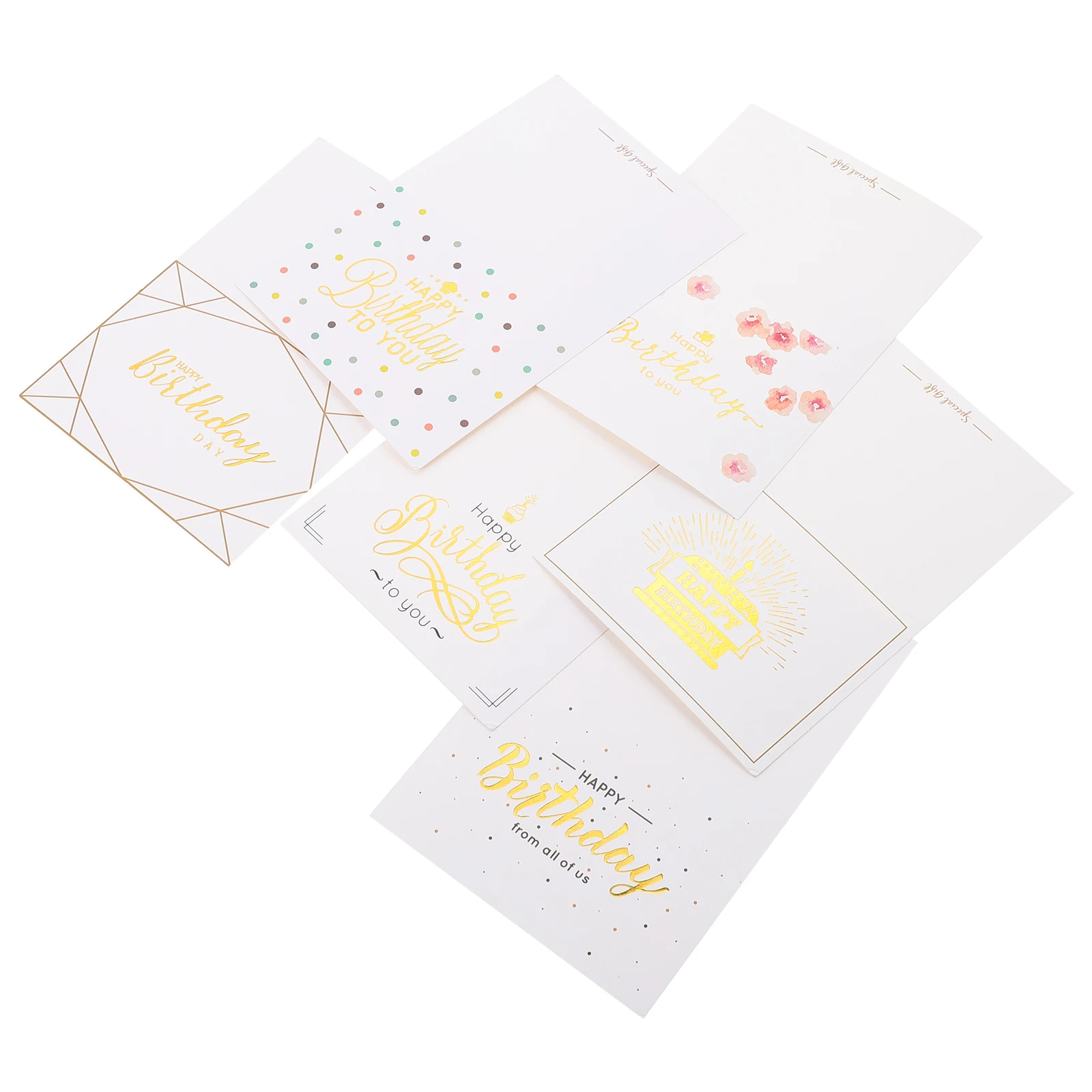 

60pcs Gold Stitching Greeting Cards Premium Paper Material Birthday Invitation Happy Bulk Funny Messages Foldable Design