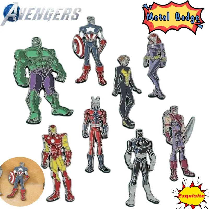 

Новый Marvel Мстители Железный человек Соколиный глаз Черная вдова изысканные креативные булавки для персонажей мультфильмов аниме и брелок для украшений