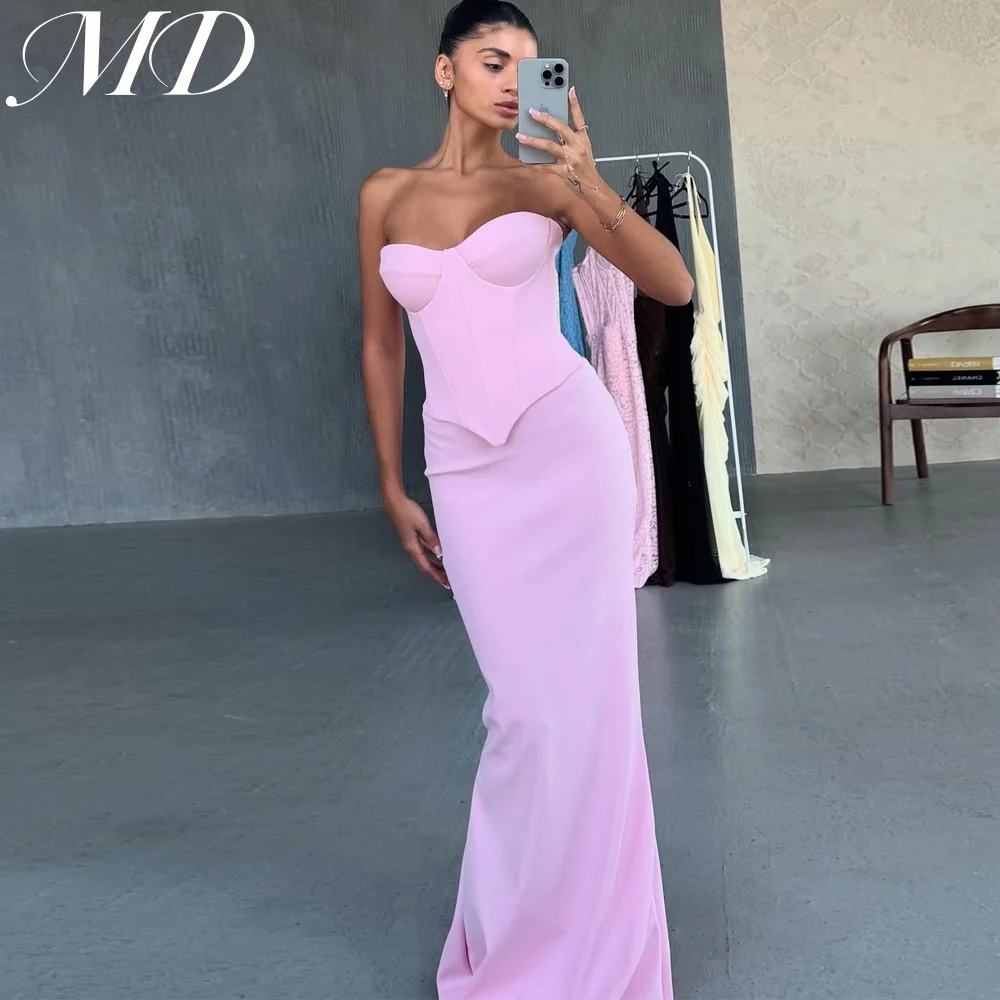 

MD Elegant Pink Evening Dresses Party Dress New Customised Sweetheart Mermaid Sleeveless Prom Dresses 2025 فساتين سهرة