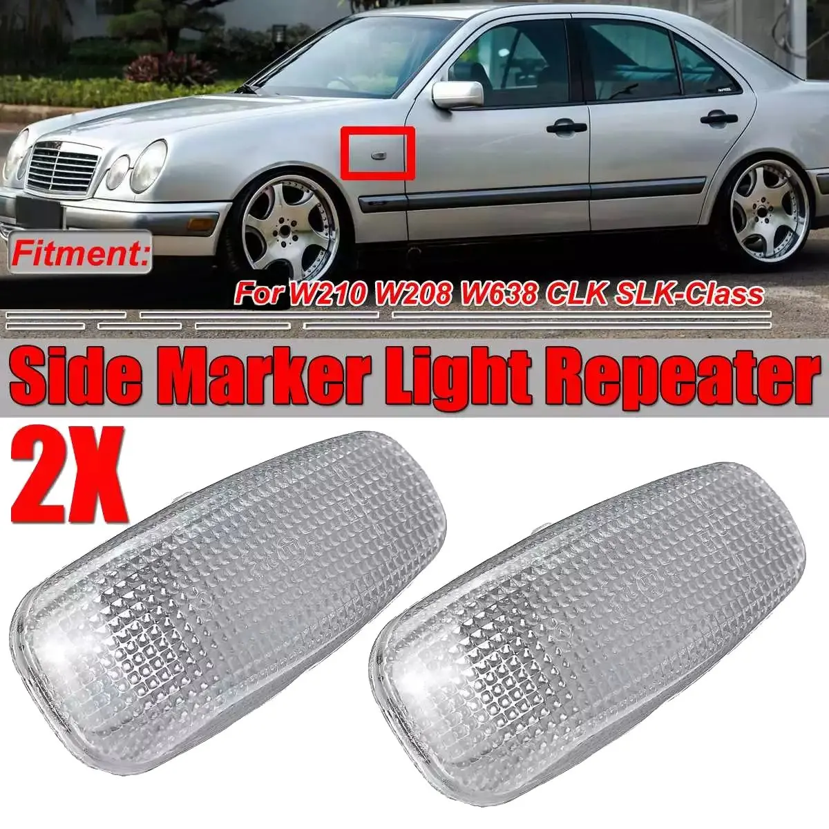 2Pcs Car Side Marker Light Lamp Repeater Light Indicator for Mercedes Benz W210 W208 W638 CLK SLK 2108200921