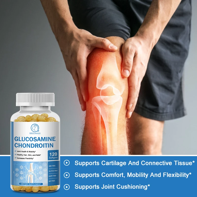 BBEEAAUU New Formula Glucosamine Chondroitin Capsules for Joint Health Joint Flexibility Arthritis Healthy Relieve Pain