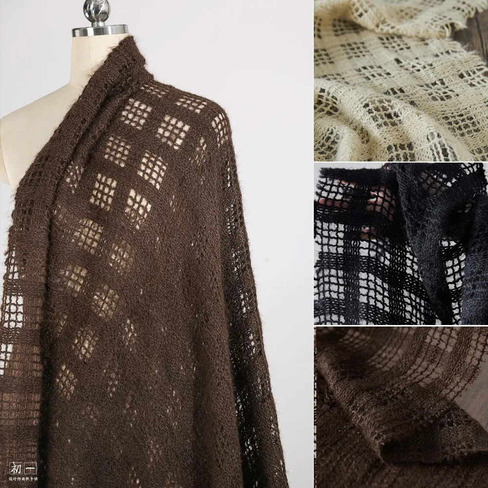 plush-hollow-knitted-checkered-fabric-elastic-texture-creative-sweater-bottoming-shirt-clothing-design-fabric-sewing-supplies