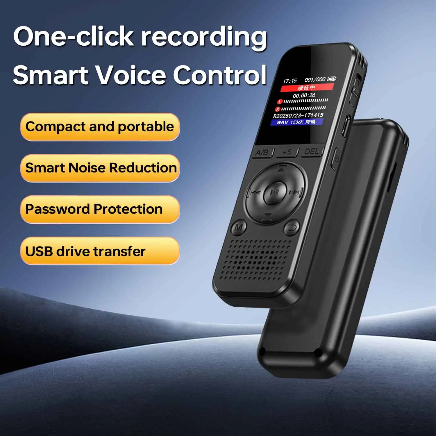 مسجل صوت احترافي عالي الدقة محمول بحجم الجيب للطلاب، واجتماعات العمل، وتسجيل الصوت عالي الدقة مسجل صوت بجودة الاستوديو مع تسجيل صوتي بدون فقدان للجودة وإلغاء الضوضاء #4