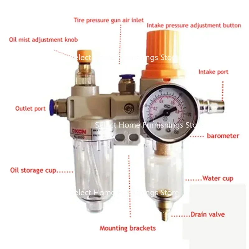 

Suitable for New Tire Replacement Machine, Regulator Unit, Filter, Lubricator, Oil-gas Separator