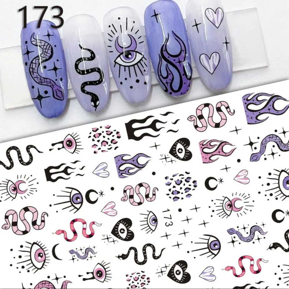 Nail Accessory 3D Nail Sticker Dream Catcher Purple Evil Eyes Nail Art Decal Moon Summer Gel Slider DIY Manicure Decal