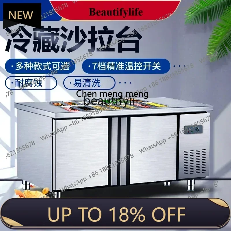 

YH Commercial Fresh Workbench Slotted Fruit Fishing Display Cabinet Refrigerator Freeze Storage Freezer