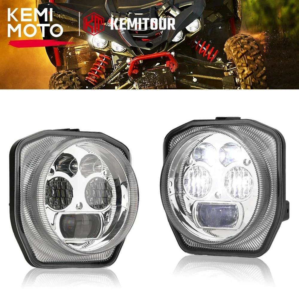 KEMIMOTO 2UD-84300-00-00 UTV LED Headlight Compatible with Yamaha Wolverine X2 X4 for Yamaha YXZ1000R 2016-2024 Front Headlamp