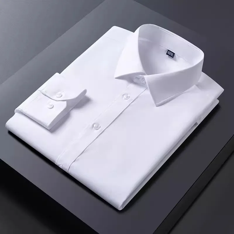 

Casual Loose Long Sve irt for Men Spring Autumn Busin Formal Thin Profional Workwear irt Easy Care Polyester
