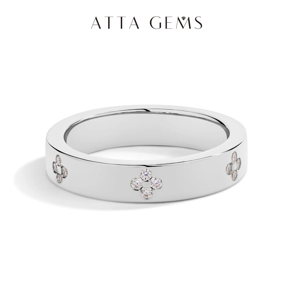 

ATTAGEMS Simple D VVS1 Moissanite Ring Round Cut 1.2mm S925 Sterling SIlver Wedding Band Jewelry For Women Shipping from the USA