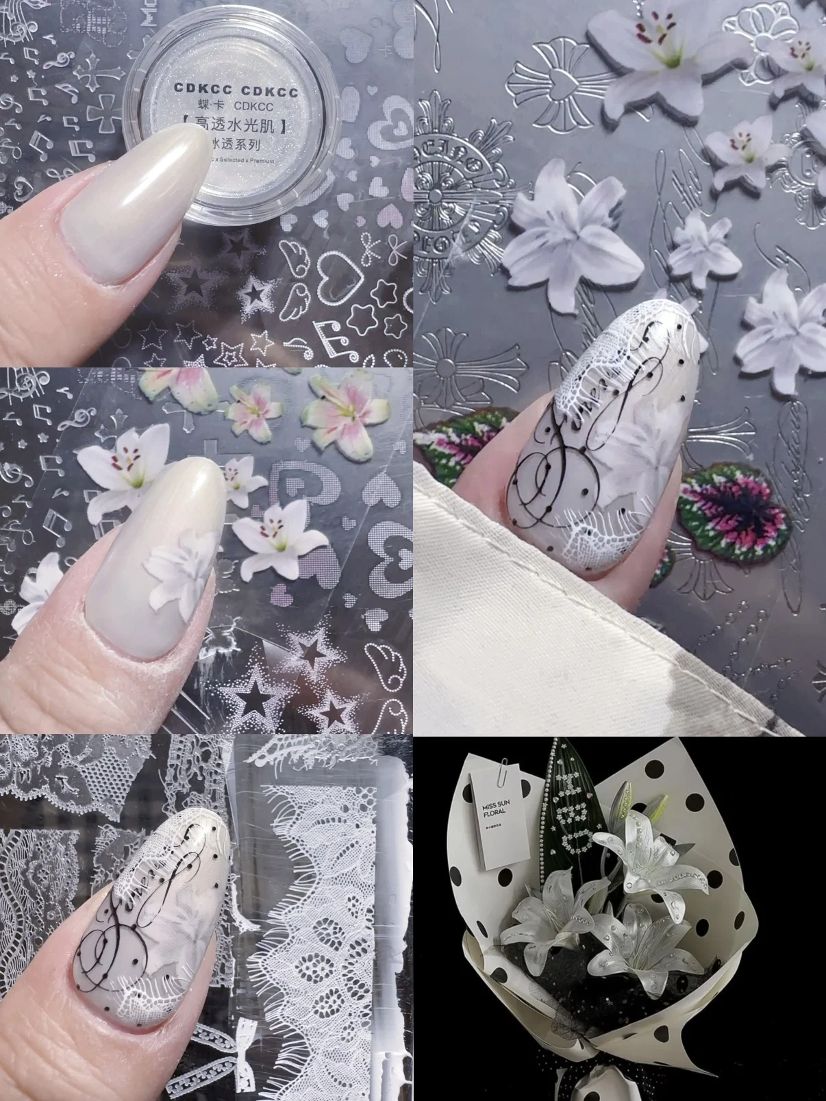 1 Stück 100cm Nagelfolie mit Schmetterlings- und Blumenmuster, Retro-Aufkleber, Nagel-Wraps, Baby-Puppen-Nagelkunst-Dekoration – Detail 2