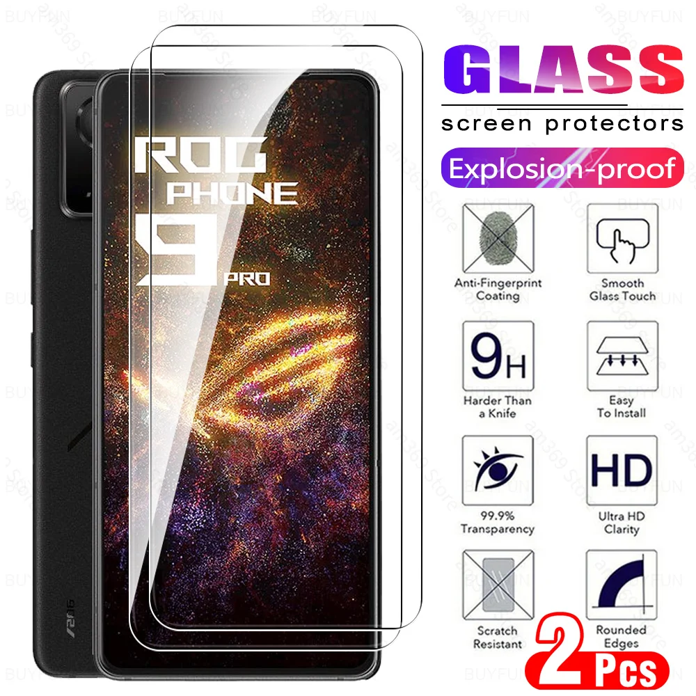 2Pcs 9H Tempered Glass for Asus ROG Phone 9 Pro ROGPhone 9Pro ROGPhone9 Phone9 ROGPhone9Pro Phone9Pro 5G Screen Protector Film